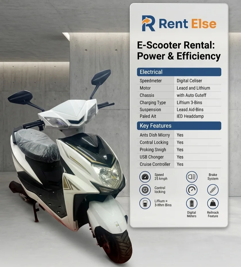 Rent Else Electric Scooty In White and Black