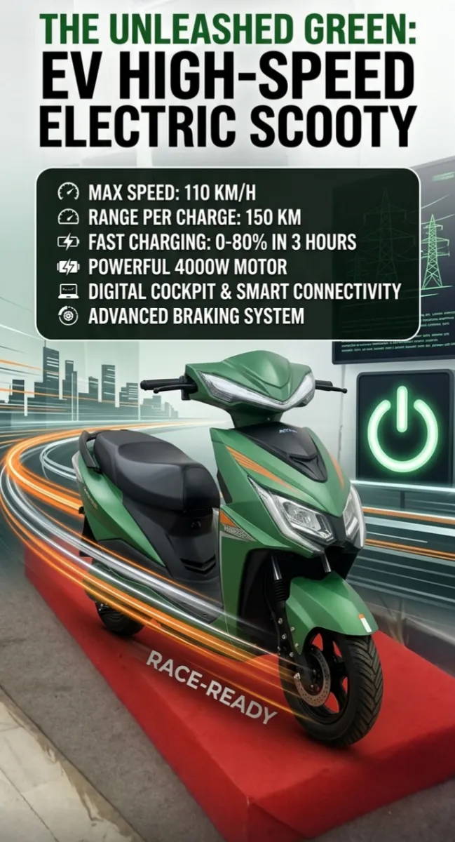 Rent Else Electric Scooty In Full Green